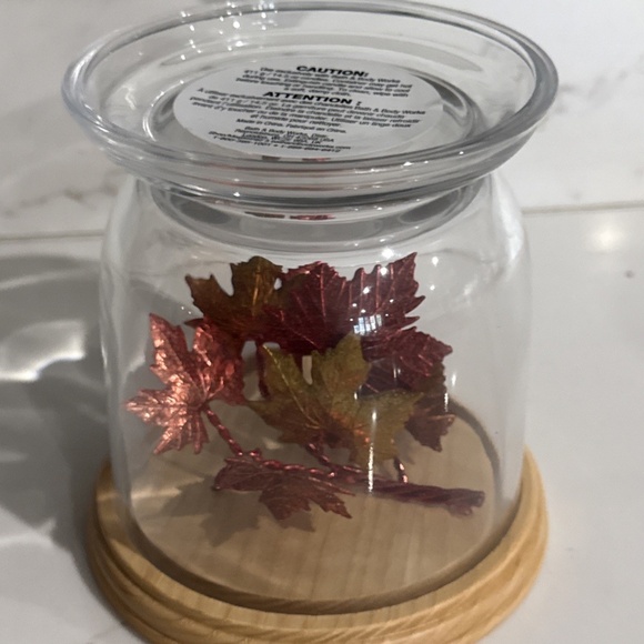 Bath & Body Works Glass Cloche Fall Leaves 3 Wick Candle Holder - Picture 1 of 5